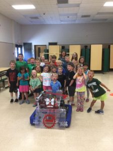 Campers posing with our robots