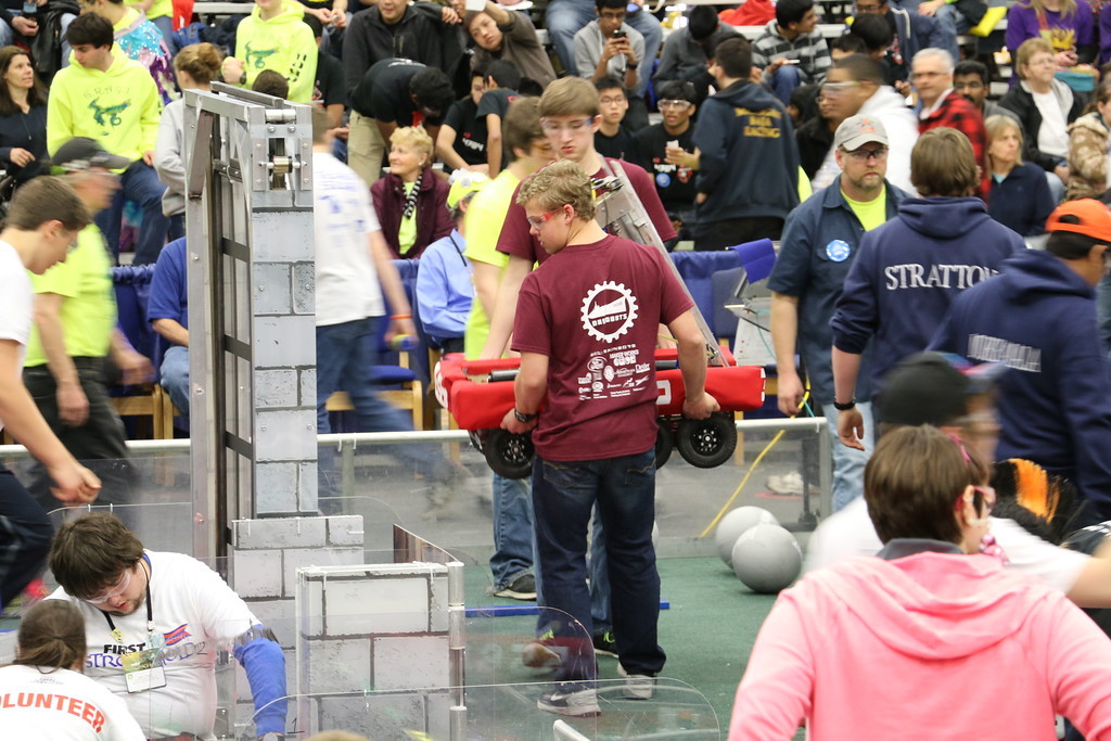 drive team carrying our robot